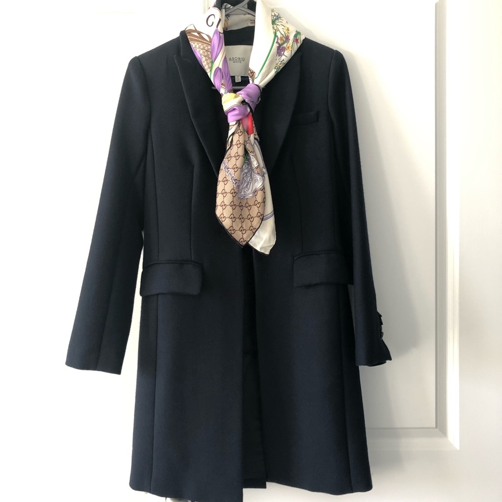 Asobio Navi Blue Wool Slim Coat